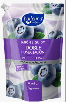 Jabon Liquido Ballerina Yoghurt Arandano 750 ml