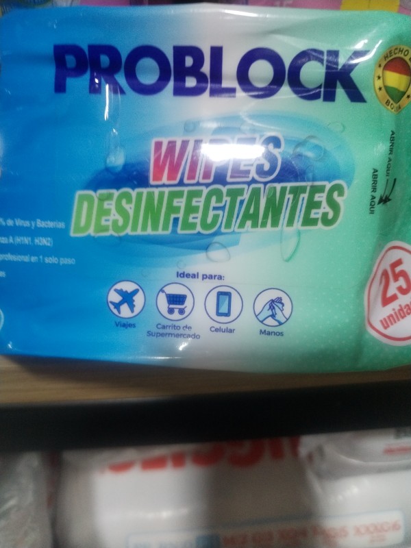 Toallita húmedo Problock desinfectante de 25 uni.